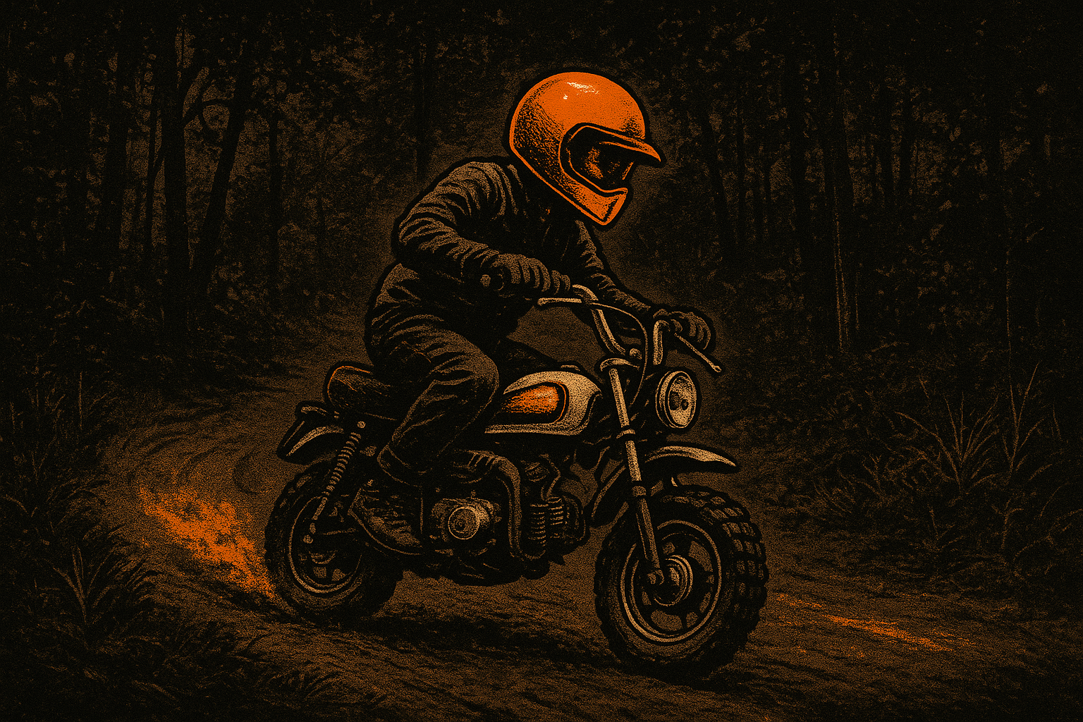 Vintage mini motorcycle illustration